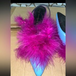 ZARA Women Size EU 39  Blue Leather Kitten Sandals